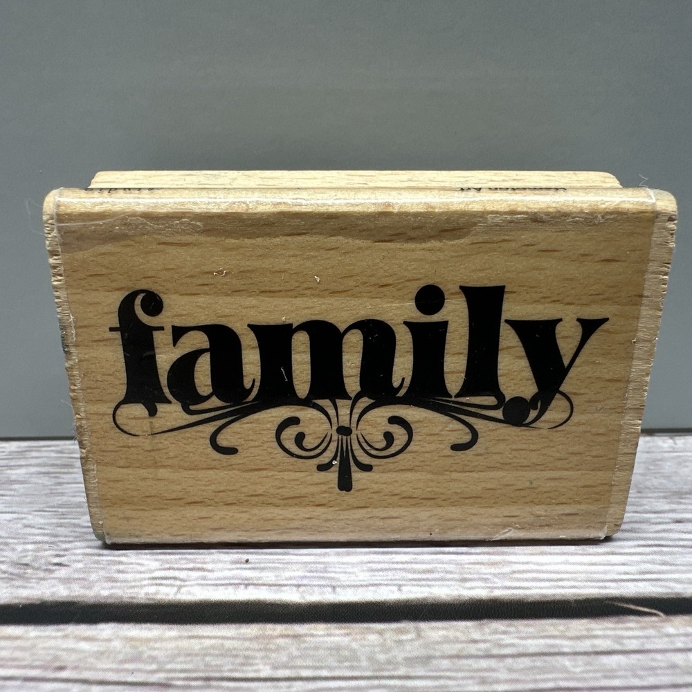 Studio G wooden rubber stamp FAMILY by Kolette‎ Hall
